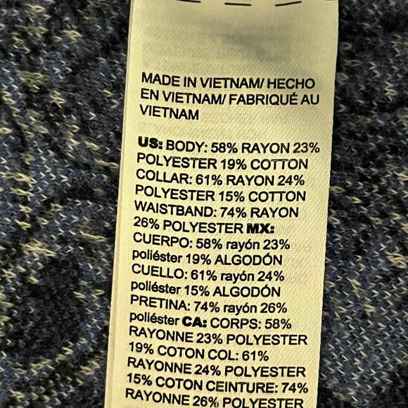 Chico Blue and White Textured Knit Sweater Cardigan Women's size Small - Picture 5 of 6